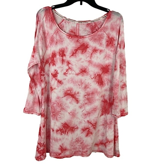 Calvin Klein CK Performance Activewear Pink & White Tie Dye Top Size Extra Large - Picture 1 of 11